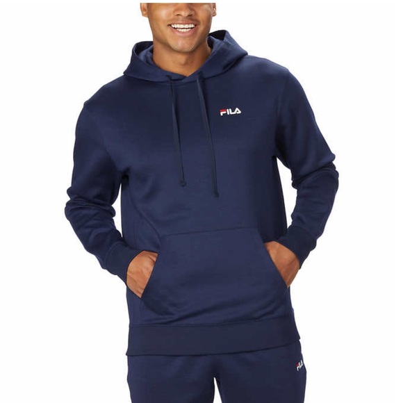 Fila Men’s Performance Sweatshirt Activewear Hoodie Size XXL 2XL Navy Blue NWT - Picture 2 of 16